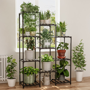 Soporte de bambú para plantas, soporte de suelo para macetas de suculentas de varias capas para sala de estar interior, soporte de madera maciza para plantas de porche. - Product Image 3