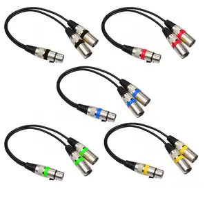 PENPOS 3Pin XLR Buchse zu Dual 2 Stecker Y Splitter 30cm Adapter kabel Kabel für Verstärker Lautsprecher Kopfhörer Mixer