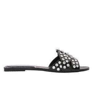 2025 <b>Summer</b> New Women's Black <b>Flats</b> Sandals Slippers Bright Cross Strap Platform Outdoor Style Fashion Trend for Spring & Winter - Product Image 5