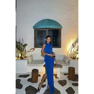 Robe de soirée Saks Winter XL en satin et polyester, coupe trapèze, avec détail nœud, design spécial, robe de bal pour soirée - Product Image 5