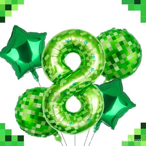 Nuevos Globos Digitales Verdes de 40 Pulgadas con Diseño de <span class=keywords><strong>Minecraft</strong></span>, Globos Temáticos para Fiestas Infantiles, Globos de Aluminio al por Mayor - Product Image 4