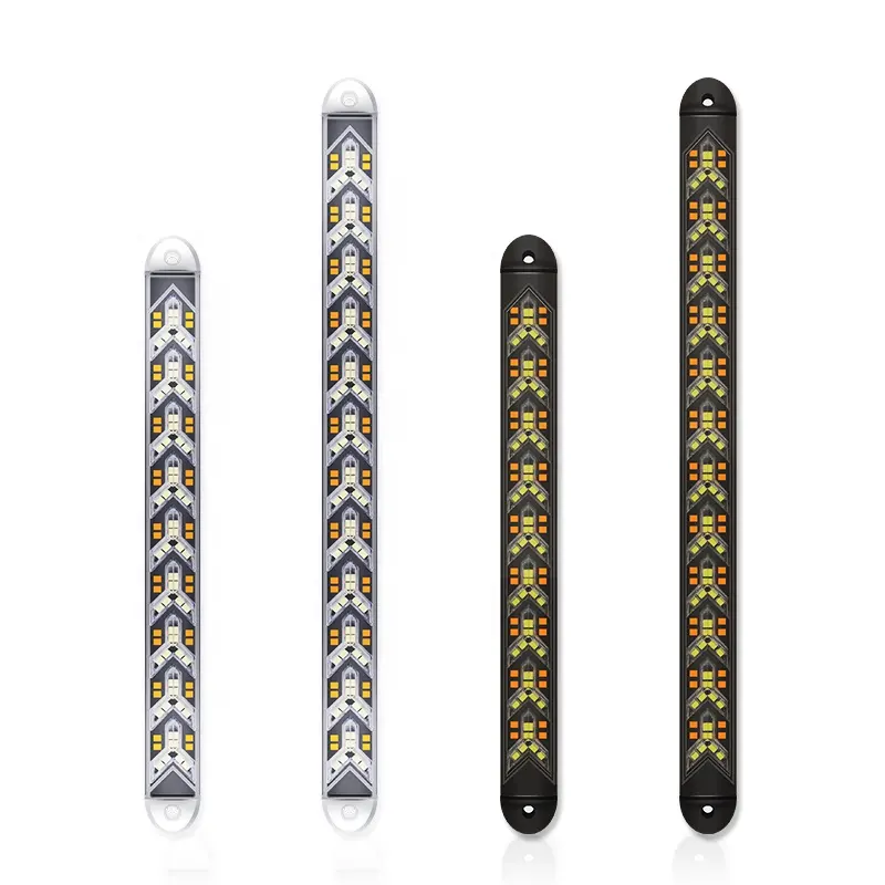 120 SMD Car Dual Function Warning Lamps DRL LED Daytime Running Light Strip With Turn Signal Lights Waterproof Grille Auto Parts