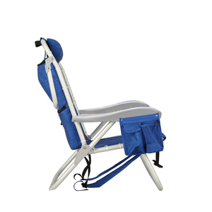 Silla de Playa Plegable Kejie Ligera con 5 Posiciones Reclinables, Reposabrazos de Plástico Ajustables, Mochila de Aluminio para Exteriores - Product Image 5