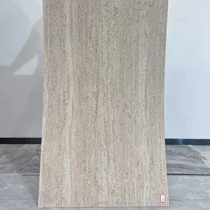 Travertine panel batu travertine reguler warna tunggal untuk dekorasi dinding eksterior travertine