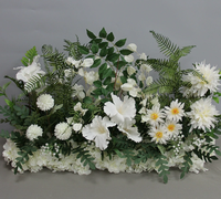 Heetverkochte witte roos kunstbloemenloper, kunstmatige bloemenmat voor bruiloft, gangpad, feestdecoratie