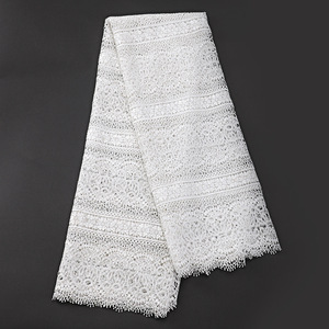 Poliestere africano Svizzero Collare Del Crochet Del Merletto Del Ricamo Del Tessuto Chimico del Tessuto Paillettes Tessuto di Pizzo - Product Image 6