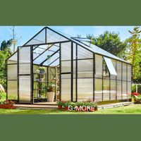 Serre de jardin en verre commercial victorien arrière-cour mini serre extérieure en métal cadre en aluminium utilisée pour la vente