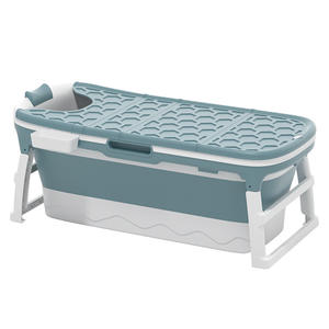 Baignoire vapeur pliable ovale grande taille, écologique, en matériau PPTPE, pour adultes et enfants, avec plateau de rangement - Product Image 3