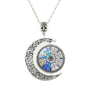 Collier rétro pour femme, style vintage, avec pendentif en forme de lune, creux, bijou du temps, <span class=keywords><strong>série</strong></span> américaine, <span class=keywords><strong>Wednesday</strong></span> Adams, charmes chics pour pull - Product Image 2