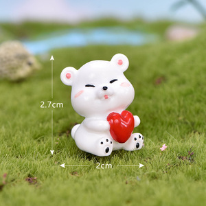 Weij Micro-paesaggio Fai-da-Te con Orso, Decorazione Bonsai, Animale in Resina che Tiene un Cuore, Mangia Ghiaccio - Product Image 6