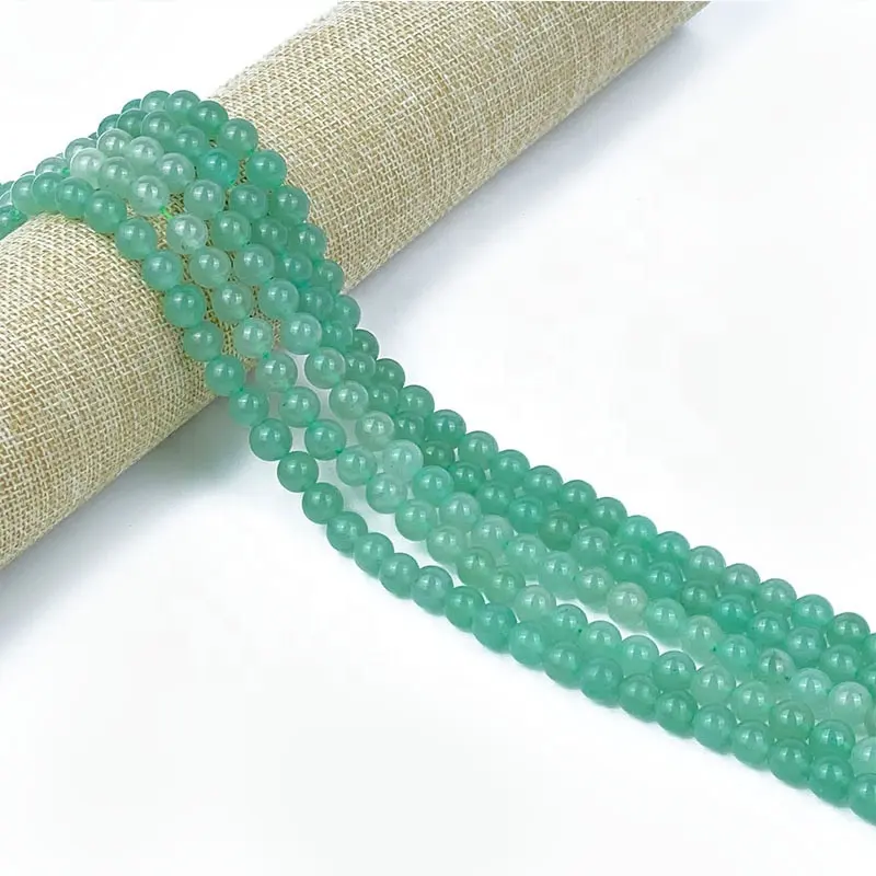 6 mm 8 mm 10 mm grün Aventurine komplett natürlich und kristall handwerk runde edelstein persischer Jade-Stein lose Perlen für Armband