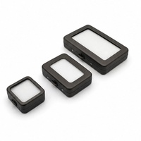 Boîte à pierres en métal personnalisée avec bouton-pression, couvercle transparent, couleurs noir, argent, bronze, pour présentation de pierres précieuses et bijoux, avec tampon en velours et coton, vente en gros