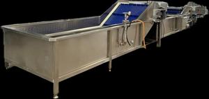 Laveuse industrielle de fruits et légumes en acier inoxydable, directement de l'usine, pour la transformation alimentaire, disponible à la vente - Product Image 4