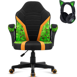 <span class=keywords><strong>Silla</strong></span> <span class=keywords><strong>Gamer</strong></span> Ergonómica de Tela Verde para Niños, Ajustable, Estilo Auto, para Juegos de Computadora, para el Hogar - Product Image 1