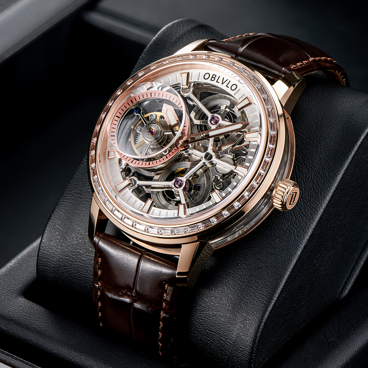 TOURBILLON 限定版 BOUNDLESS 非売品 OBLVLO Designer Tourbillon Men's Mechanical Watches