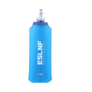 食品级TPU可折叠水瓶500毫升双酚a免费软徒步运动水袋透明跑步软瓶