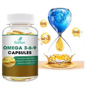 Capsules molles d'oméga-<span class=keywords><strong>3</strong></span> 6 9 végétaliennes Solilan OEM, compléments halal, <span class=keywords><strong>1000</strong></span> <span class=keywords><strong>mg</strong></span> d'huile de poisson, capsules molles d'oméga <span class=keywords><strong>3</strong></span> 6 9 - Product Image 1