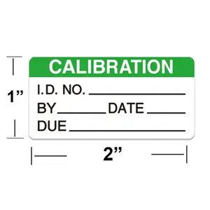 Само ламинирования калибровки этикетки 2X1 дюйм (ов)-пишите на калибровка наклейки для ISO-900 калибровки (зеленый, 2 на 1 дюйм)