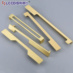 Lgcdis Modern Minimalist <b>Gold</b> Cabinet <b>Handles</b> Bar Shape Aluminum Alloy Furniture Hardware Bathroom Vanity Drawer Pulls - Product Image 1