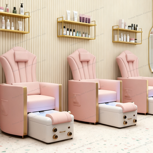 Fauteuil de manucure moderne Safo rose pour pédicure Fauteuil de massage des pieds avec pompe pour spa sans canalisation Mobilier de salon de beauté - Product Image 2