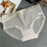 Vente en gros Lingeries Sexy Lolita Sweet Hollow Love Heart Slips Culotte en maille transparente