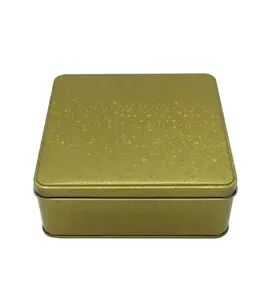3D colorful laser printing holographic printed Shiny Square shape cookie & cake tin box
