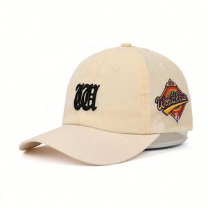 Comfortable New Design 6 Panel Unisex Adult Unstructured Beige Adjustable Polyester Quick Dry 3D Embroidery Baseball <b>Hat</b> - Product Image 1
