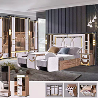 Ensemble de chambre à coucher de style moderne et luxueux, design tendance, en MDF, pour la maison, grand ensemble de chambre à coucher