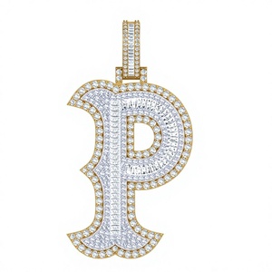 A Z Alphabet Fancy Letter Lab Grown Diamond IGI Certified Hip Hop Charm <b>Pendant</b> Stylish Jewelry for Men Women 10K Solid Gold - Product Image 2