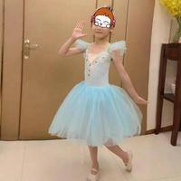 Robe tutu de ballet pour enfants, jupe en tulle, robe de danse moelleuse, costume de scène pour filles, tenue de performance, spandex/coton