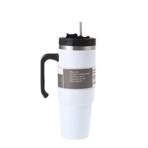 Vasos Térmicos de Acero Personalizados de 30oz Ecológicos para Deporte y Viaje con Asa y Popote, Vasos con Logotipo de 30 oz al por Mayor - Product Image 4