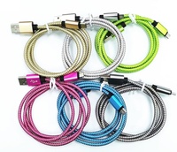 Câble de données Micro USB en nylon tressé de type C pour téléphone intelligent Android Samsung 2A Chargeur de charge rapide à charge rapide