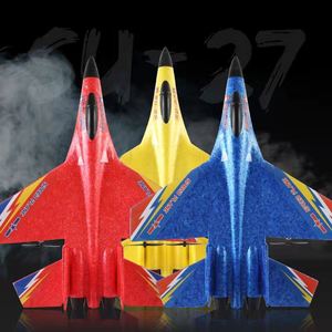 Avión de Control Remoto EPP <span class=keywords><strong>Su</strong></span> <span class=keywords><strong>27</strong></span>, Modelo de Avión Planeador de Espuma para Principiantes con Giroscopio, Luz Nocturna, Avión de Combate a Control Remoto - Product Image 4