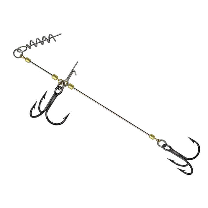 Fishing Rig Kit Double Treble W/ Pike Center Pin Belly Stinger Shallow ...