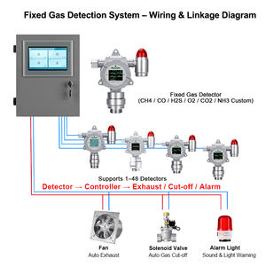 نظام إنذار الغاز الذكي مع التحكم بصمام الملف اللولبي ومراقبة فورية لغاز السيلان والأكسجين ونسبة LEL لمختبرات أشباه الموصلات - Product Image 5