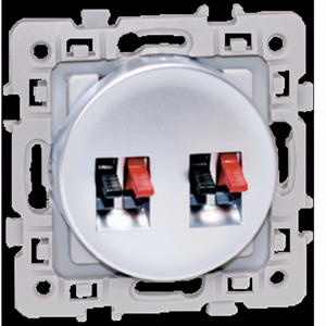 Conception carrée argentée à double prise de haut-parleur pour une expérience audio améliorée - Product Image 1