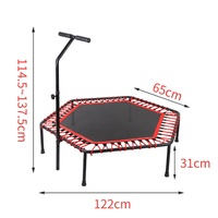 Trampolín Hexagonal de Fitness para interiores de 48 pulgadas para niños y adultos con mango para ejercicio en casa trampolín de salto de acero PP