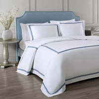 Draps de lit personnalisés 1000 fils/cm² en coton égyptien blanc, linge de lit d'hôtel, ensemble de draps