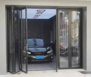 <span class=keywords><strong>Porte</strong></span> <span class=keywords><strong>pliante</strong></span> Broken Bridge en alliage d'aluminium avec verre, pour salle de lavage de voitures, s'ouvre en douceur <span class=keywords><strong>sans</strong></span> rails inférieurs - Product Image 1