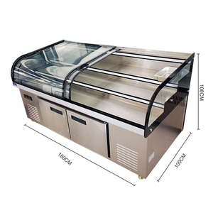 Congélateur commercial à double température de 1.8m réfrigérateur d'affichage en acier inoxydable équipement de <span class=keywords><strong>boucherie</strong></span> équipement de réfrigération - Product Image 2