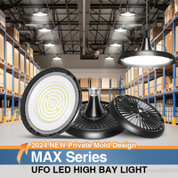 Lampe suspendue industrielle commerciale IP65 200W 150W 100W DOB UFO LED High Bay Lights pour garage, entrepôt, usine, atelier