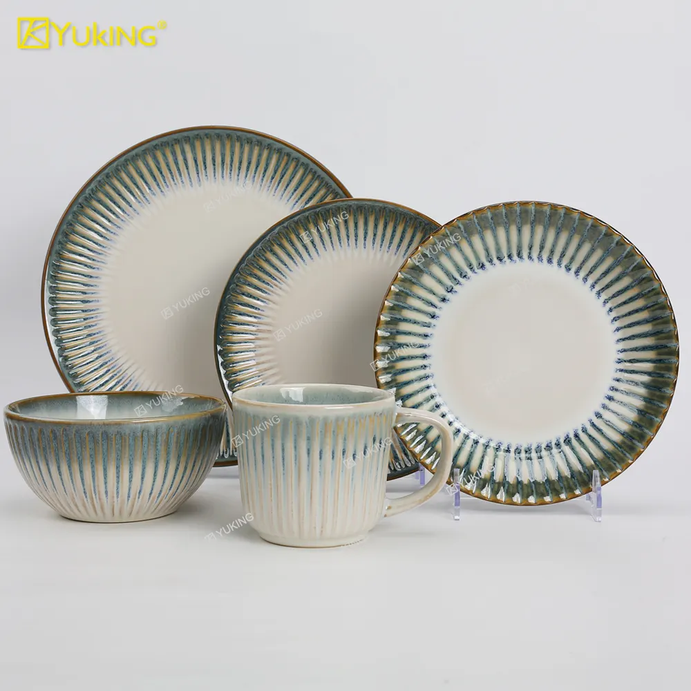 Japanese simple light luxury ceramic household ceramic tableware INS style under glaze color clay pottery