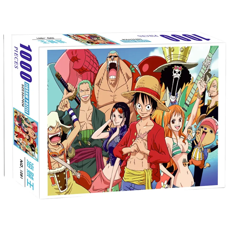 One Pieces cartoon anime papel puzzle 1000 peças crianças adultas montagem brinquedos educativos