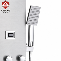 Panneau de douche AMAXO en acier inoxydable SUS 304, système de douche multifonctionnel, panneau de douche de luxe pour hôtel, douche à effet pluie