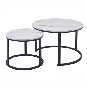 Set di Tavolini da Caffè Rotondi di Lusso in Stile Nordico, Tavoli Moderni da Centro per Soggiorno - Product Image 1