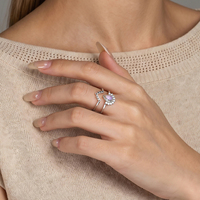 Bague de mariage personnalisable en argent sterling 925 avec zircon cubique en forme de couronne, fabrication OEM ODM Moyu Jewelry pour femmes