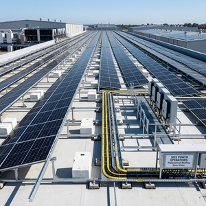 Estructura de Montaje para Paneles Solares en Techo Plano con Base de Hormigón, Resistente a la Corrosión - Product Image 1