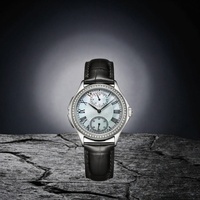 Montre pour femme en acier inoxydable avec diamants, personnalisable, mouvement à quartz, verre saphir, étanchéité 5 ATM