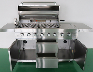 Thương Mại Miễn Phí-Thường Vụ Ngoài Trời 6 Burner Gas Barbecue <span class=keywords><strong>Grill</strong></span> Máy Với Side Burner Bảng Hood Bbq Gas <span class=keywords><strong>Grill</strong></span> - Product Image 4