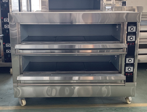 فرن تجاري ذو طابقين مع باب زجاجي مزدوج |   فرن مخبز يعمل بالغاز والكهرباء لخبز الخبز والمعجنات - Product Image 3